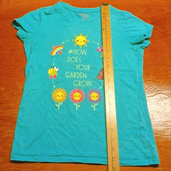 Mint Green Cat & Jack L (10/12) #How Does Your Garden Grow Children's Tee Shirt - Picture 2 of 6